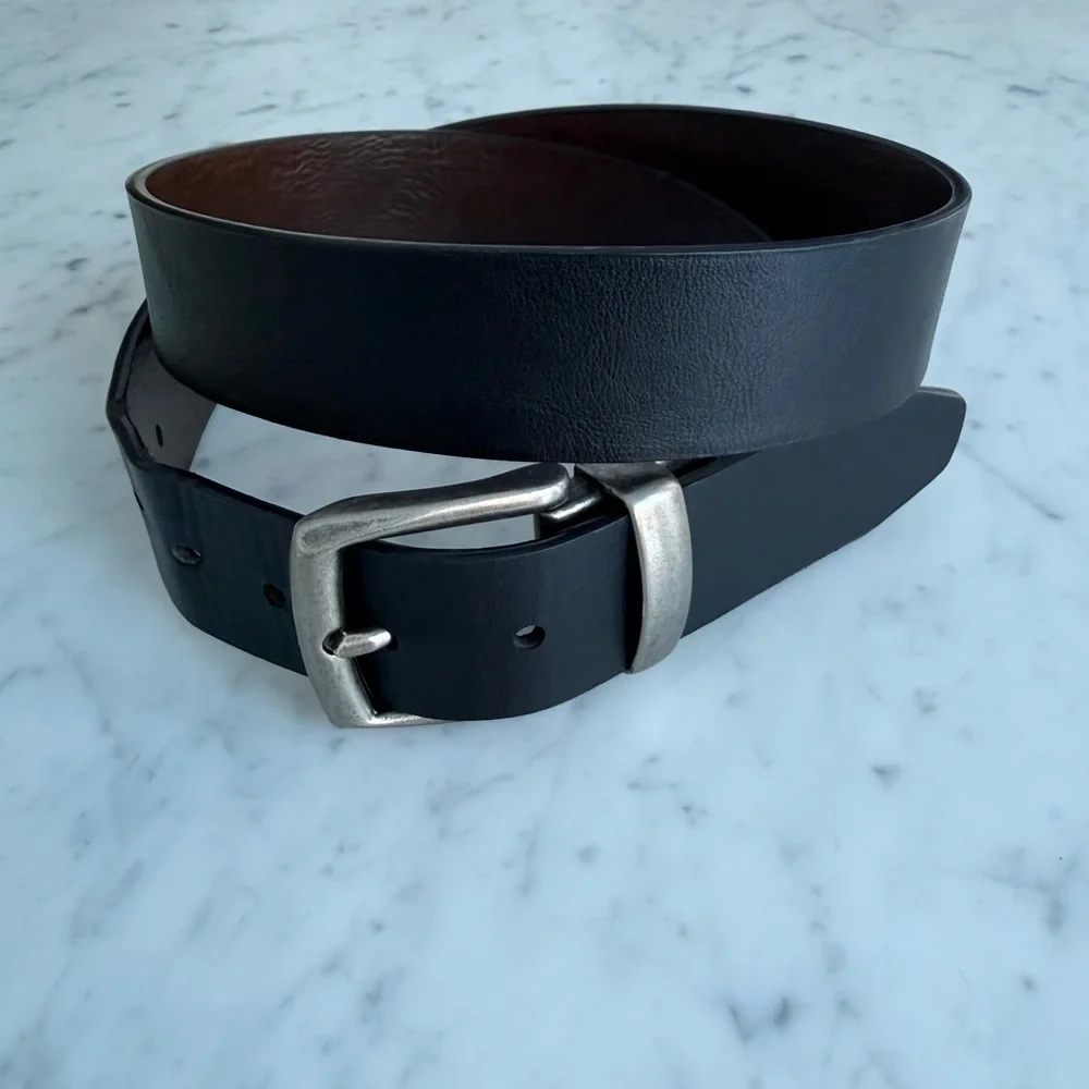 Levi's Reversible Belt Brown Black Silver Buckle Mens Size L 38 - 40